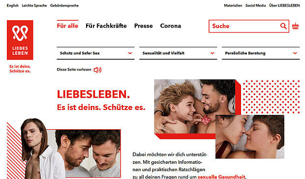 Screenshot von www.liebesleben.de