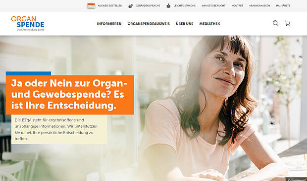 Screenshot für www.organspende-info.de