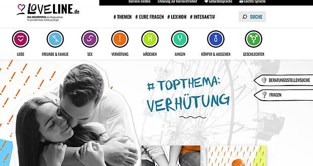 Screenshot von www.loveline.de