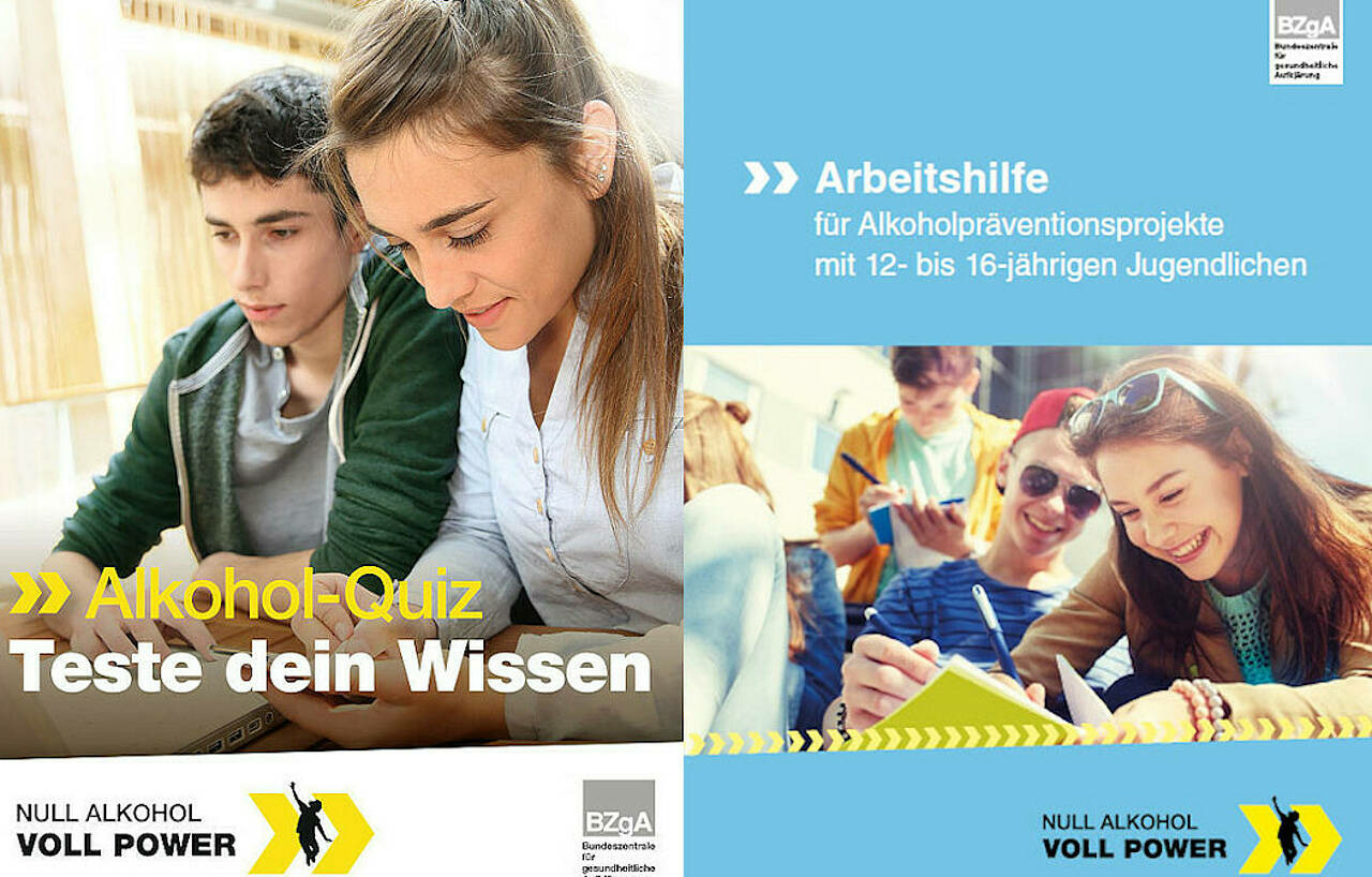 Zwei Broschürentitel: Quiz und Arbeitshilfe