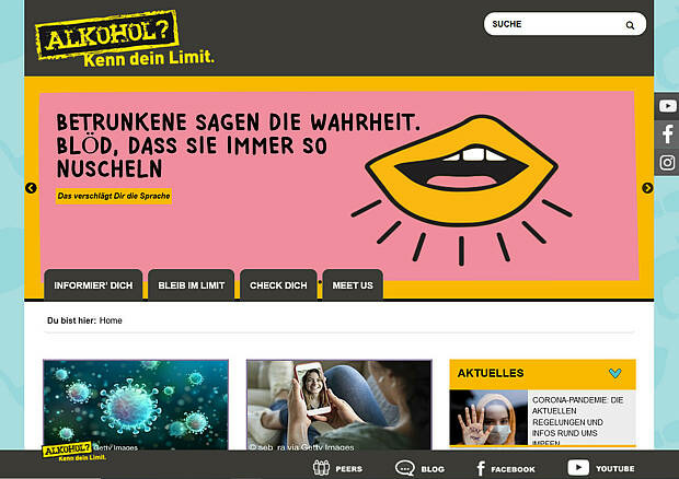 Screenshot von www.kenn-dein-limit.info