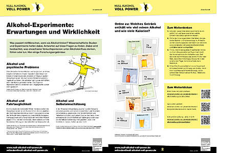 Arbeitsblatt: Alkohol-Experimente