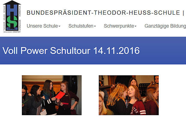 Screenshot der Schulhomepage