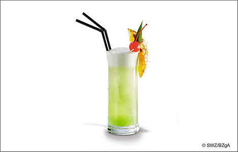 Alkoholfreier Cocktail Frühlingsgrün. Foto: SWZ/BZgA.