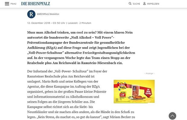 Screenshot aus Die Rheinpfalz
