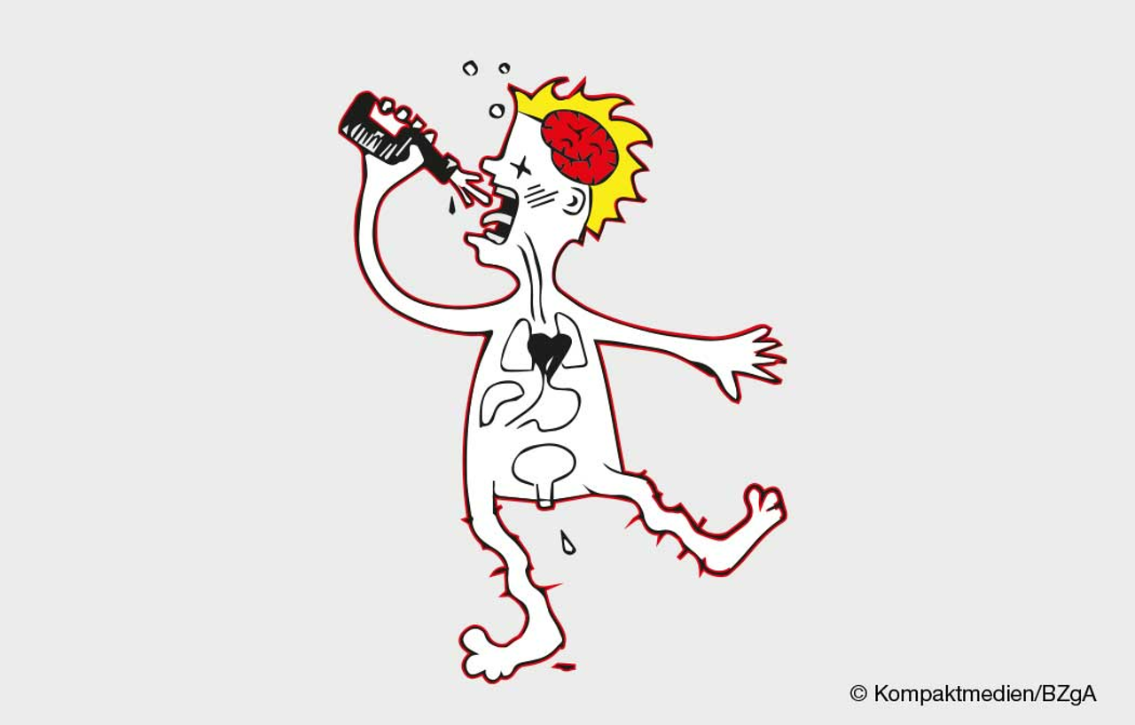 Karikatur: Alkohol macht kaputt